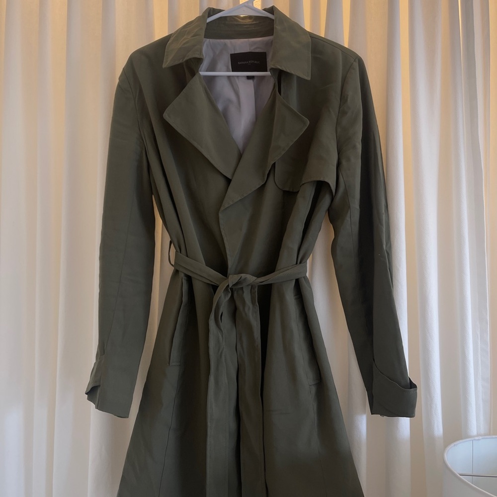 SOFT TRENCH COAT banana republic desert thyme